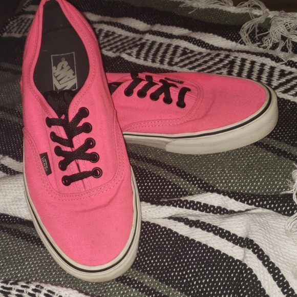 hot pink vans slip ons